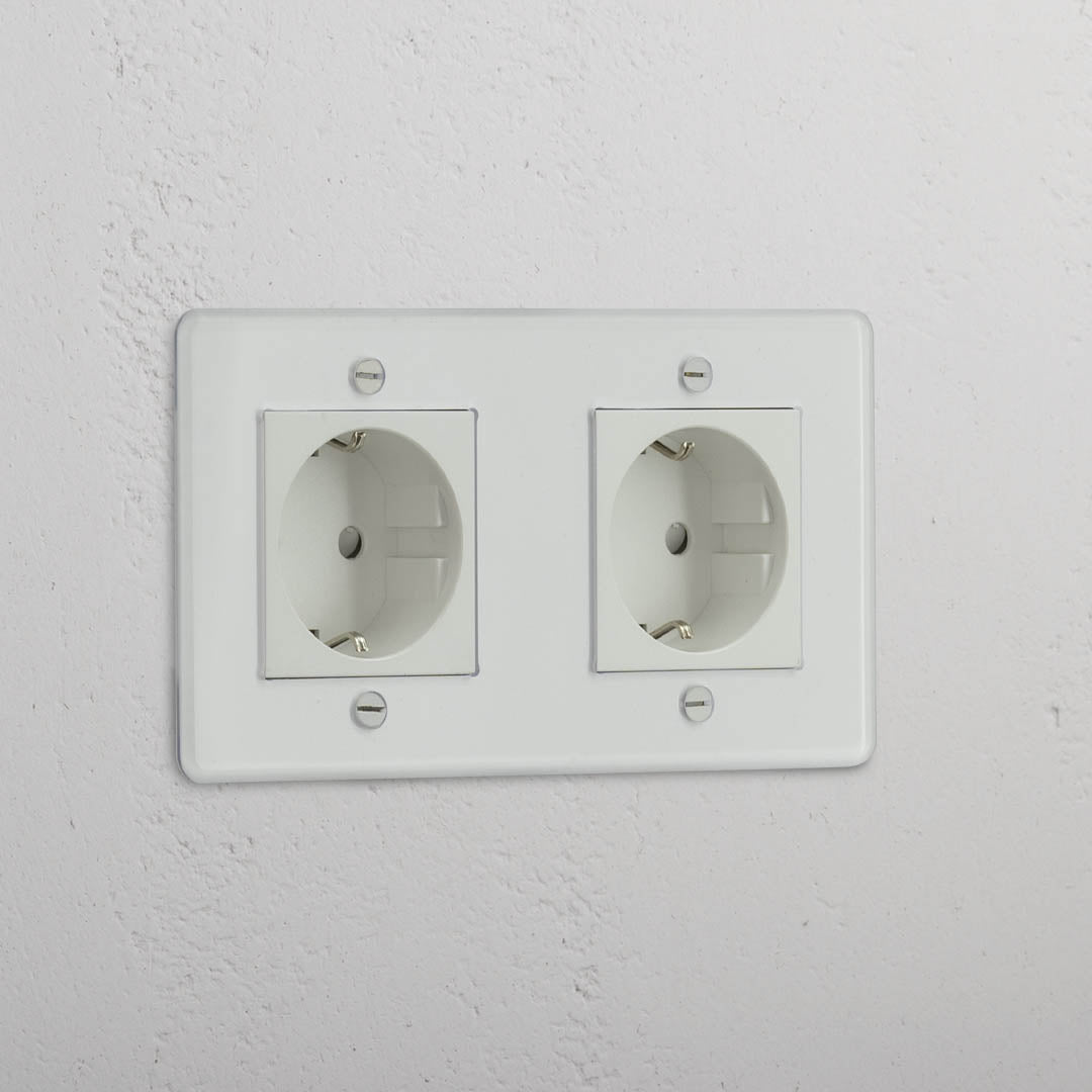 Doppel-Schuko-Modul – Durchsichtig + Weiß – Fortschrittliche Lösung für die Stromversorgung zu Hause