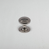 Polished Nickel Poplar Fixed Door Knob on White Background