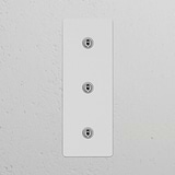 Vertikaler Dreifachrahmen mit 3x Kipphebelschalter – Lackierbar + Poliertes Nickel
