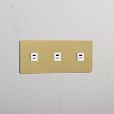 Dreifaches USB-Modul – Antikes Messing + Weiß – hohe Kapazität beim Aufladen