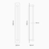 Harper Stoßgriff 1x mit Schild (500 mm) – Antikes Messing