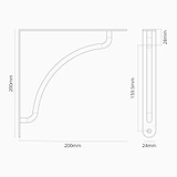 Kilburn Regalhalterung (200 mm) – Antikes Messing