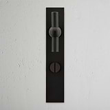 Harper T-Stange gefederter Türgriff langes Schild + Drehknopf – Bronze  