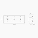 USB-C-Anschluss (30 W) 3x in Dreifachrahmen – Durchsichtig + Schwarz