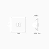 HDMI-Anschluss 1x in Einfachrahmen – Antikes Messing + Weiß