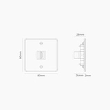 HDMI-Anschluss 1x in Einfachrahmen – Durchsichtig + Weiß
