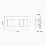 Doppelwippschalter 4x in Zweifachrahmen – Durchsichtig + Antikes Messing + Weiß