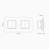 Doppelwippschalter 4x in Zweifachrahmen – Antikes Messing + Weiß