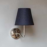 Malvern Medium Wandlamp Basaltgrijs - Gepolijst Nikkel