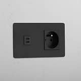 Brons Zwart Dubbele USB 30W & Franse Module - Krachtige Oplaad Oplossing