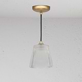 Richmond Medium Pendant Light Fluted Glass - Antique Brass