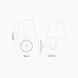 Malvern Medium Wandlamp Geplooid Naturel Beige - Antiek Messing