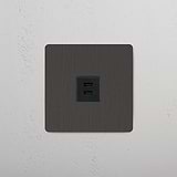 Snelladende enkele USB 30W-module in Brons Zwart op witte achtergrond