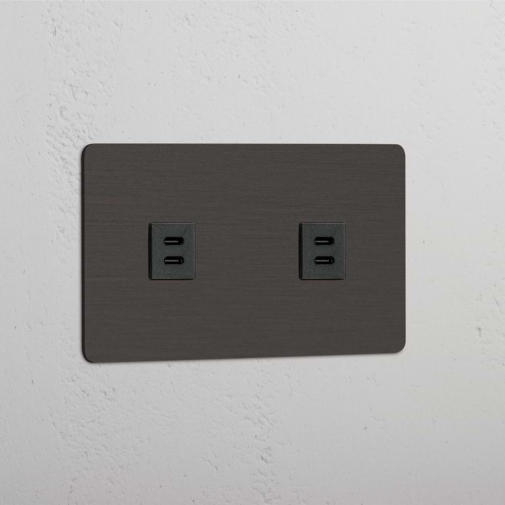 Dubbele USB Module in Brons Zwart - Geavanceerde Oplaad Capaciteit
