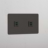 Dubbele USB Module in Brons Zwart - Geavanceerde Oplaad Capaciteit