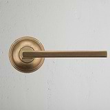 Clayton Gefixeerde Deurklink - Antiek Messing
