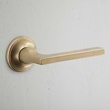 Clayton Gefixeerde Deurklink - Antiek Messing