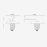Kensington Wandlamp Geribbeld Glas - Brons