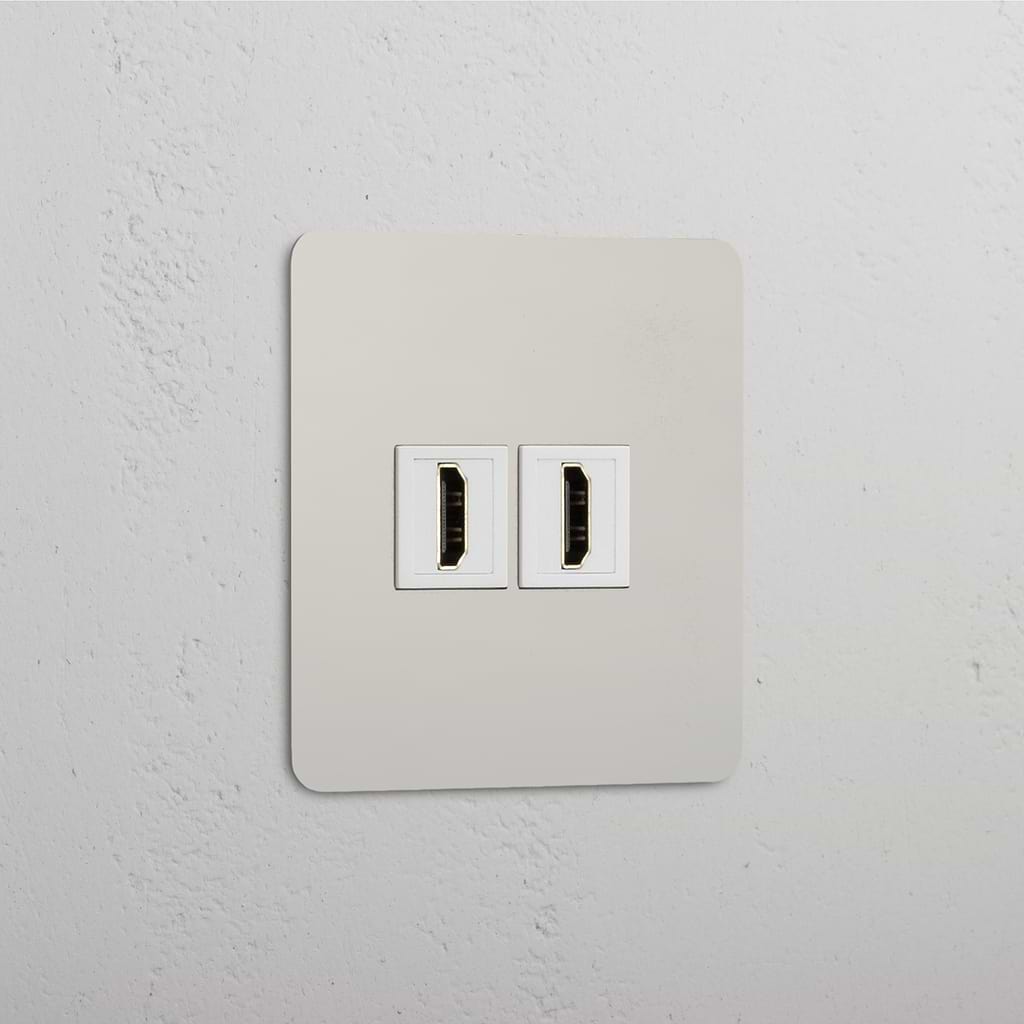 Dubbele Hoge Resolutie Video Accessoire: Gepolijst Nikkel Wit Enkele 2x HDMI Module