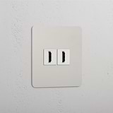 Dubbele Hoge Resolutie Video Accessoire: Gepolijst Nikkel Wit Enkele 2x HDMI Module