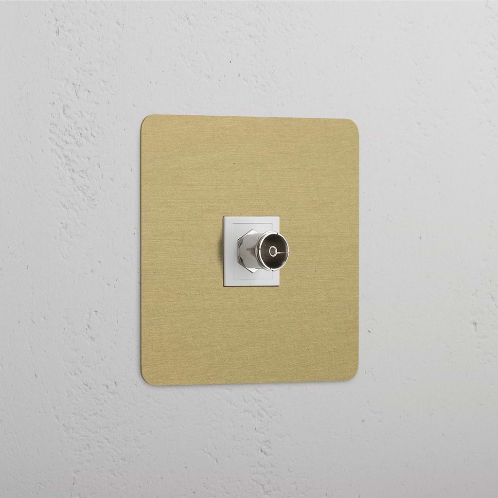 Enkele TV Module Antiek Messing Wit - Glasdoorzichtige Transmissie