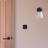 Richmond Medium Wandlamp Geribbeld Glas - Brons