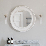Mirrorside Polished Nickel Fixed Wall Light with Fluted Glass Shade