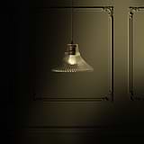 Hammersmith Medium Hanglamp Geribbeld Glas - Brons