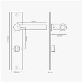 Harper Lange Plaat Verende Deurklink & WC Slot - Antiek Messing