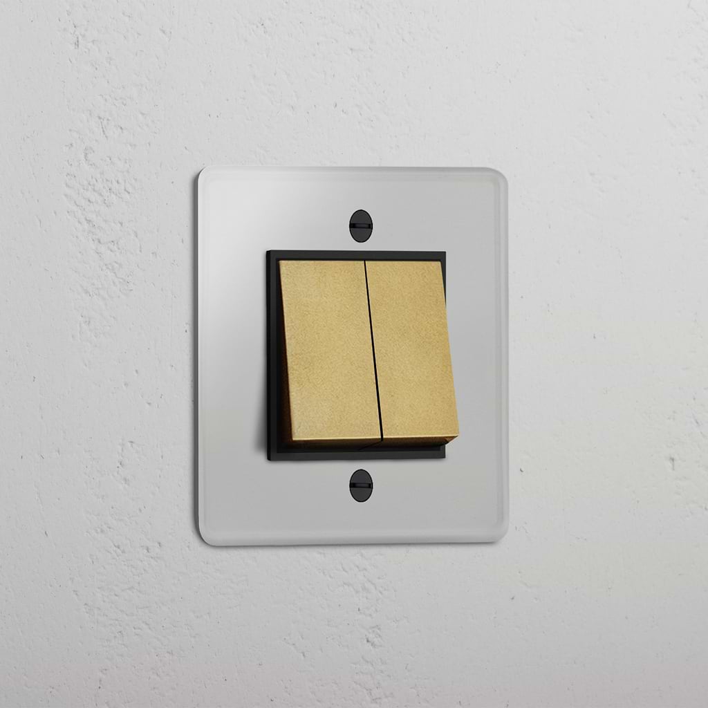 Stijlvolle Doorzichtige Antiek Messing Zwart Enkele Wip Schakelaar met 2 Posities - Feilloze Lichtbeheer
