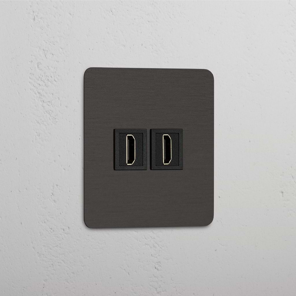 Superieure Kwaliteit Enkele HDMI Module in Brons Zwart met Dubbele Aansluitingen - Betrouwbare dataoverdracht