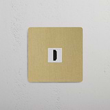 Kwaliteitsgerichte enkele HDMI-module in Antiek Messing wit voor verbeterde connectiviteit op witte achtergrond