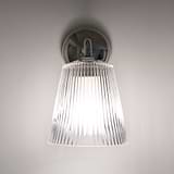 Luxury Fluted Glass Turned ON - Polished Nickel on Wall 
