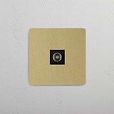 Enkele tv-module, stijlvol Antiek Messing zwart design op witte achtergrond