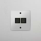 Betrouwbare Dubbele-Aansluiting HDMI-module in doorzichtig zwart - multimedia-connectiviteitsoplossing op witte achtergrond