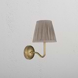 Malvern Medium Wandlamp Naturel Beige - Antiek Messing