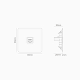 RJ45 Voedingsmodule (Enkele Afdekplaat) - Brons (Zwart Inzetstuk)