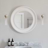 Mirrorside Polished Nickel Fixed Wall Light with Fluted Glass Shade