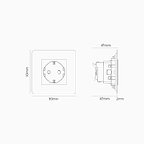 Rond Schuko Type F Stopcontact (Enkele Afdekplaat) - Antiek Messing (Zwart Inzetstuk)