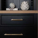 Antique Brass Milliner Handles on Black Furniture