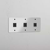 Razendsnelle Oplader Drievoudige USB Module in Doorzichtig Zwart - Krachtige Oplaadoplossing