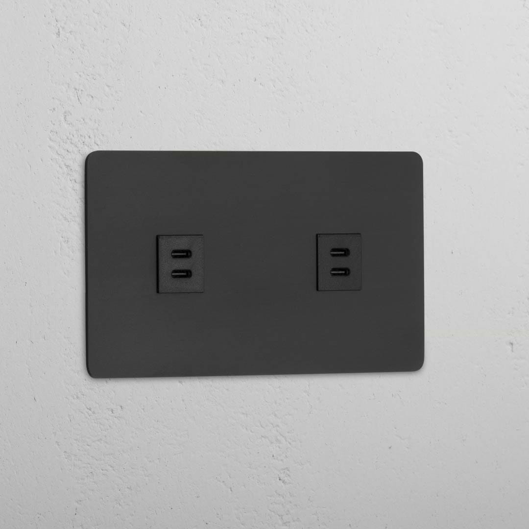 Dubbele USB Module in Brons Zwart - Geavanceerde Oplaad Capaciteit