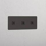 Razendsnelle Oplader Brons Zwart Drievoudige USB Module - High Tech Woning Accessoires