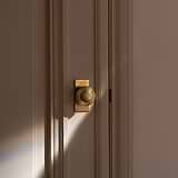 Poplar Korte Plaat Verende Deurknop - Antiek Messing