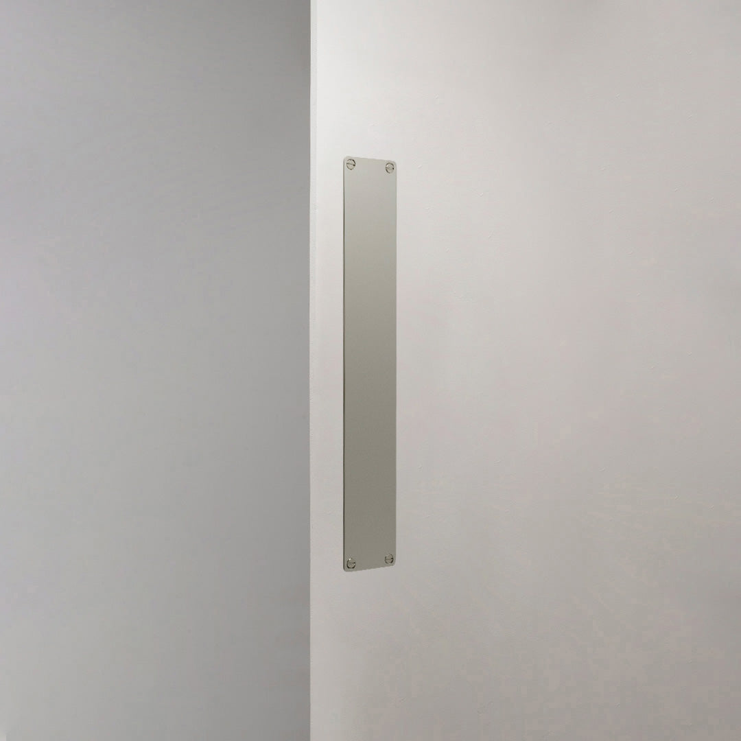 Corston Push Plate in Polished Nickel White Background