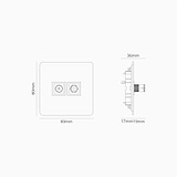 Satelliet Voedingsmodule & TV Voedingsmodule (Enkele Afdekplaat) - Gepolijst Nikkel (Wit Inzetstuk)