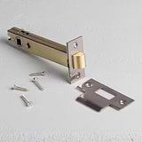 Polished Nickel Light Latch 100mm on White Background
