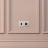 USB-C 30W Voedingsmodule & Rond Belgisch Type E Stopcontact (Dubbele Afdekplaat) - Gepolijst Nikkel (Zwart Inzetstuk)