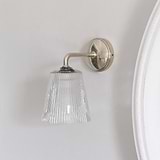 Luxury Fluted Glass - Polished Nickel on Wall with Mirror