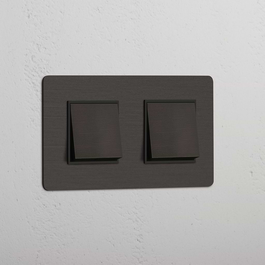 Dubbele Positie Wip Schakelaar in Brons Zwart - Modern Woning Detail